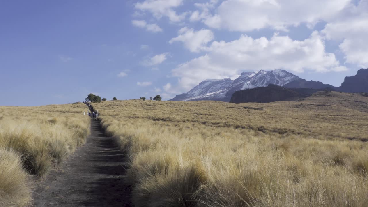 Popocatepetl and Iztaccihuatl. Mexico vulcanoes. Panoramic view