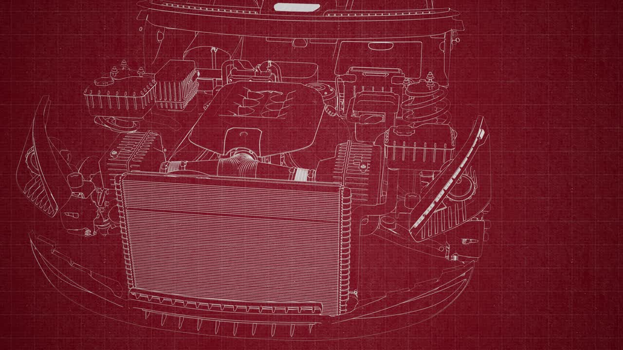 двигатель и другие части, видимые в автомобиле