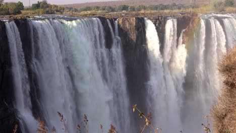 victoria falls waterfall cascade in slow motion, africa