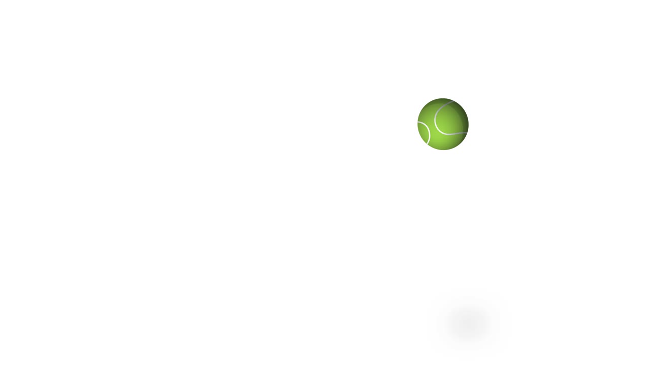 Green tennis ball bouncing vertically with motion blur and shadow on a clean white background