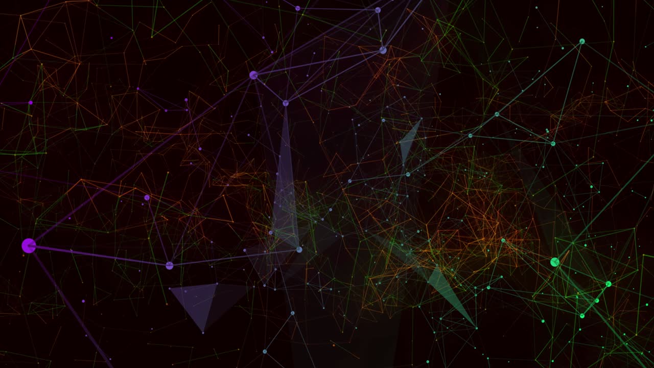 animación de una red brillante de conexiones sobre un fondo oscuro