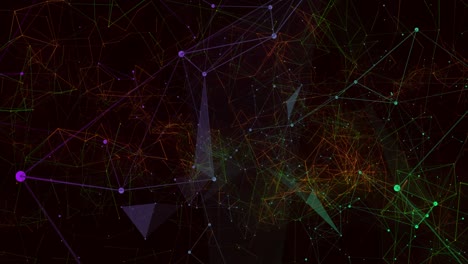 animation of glowing network of connections over dark background