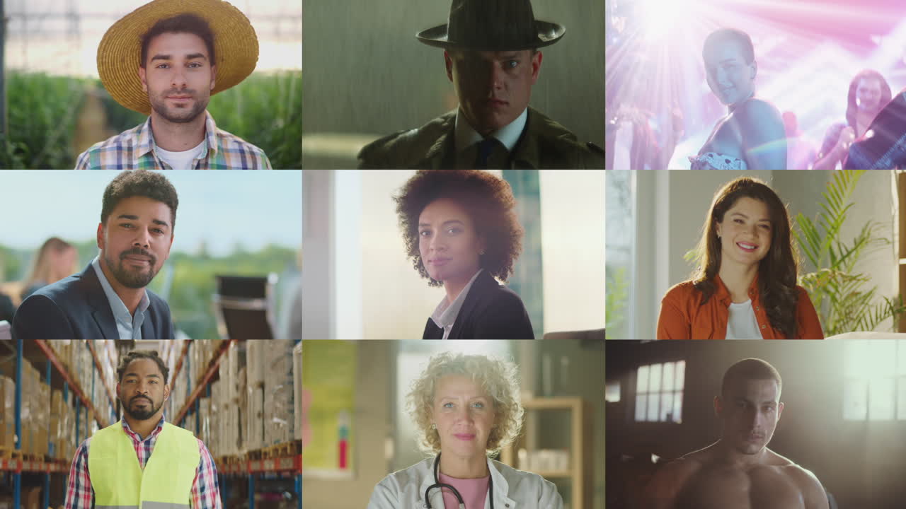 Collage of People in Diverse Occupations