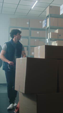 warehouse worker handling boxes