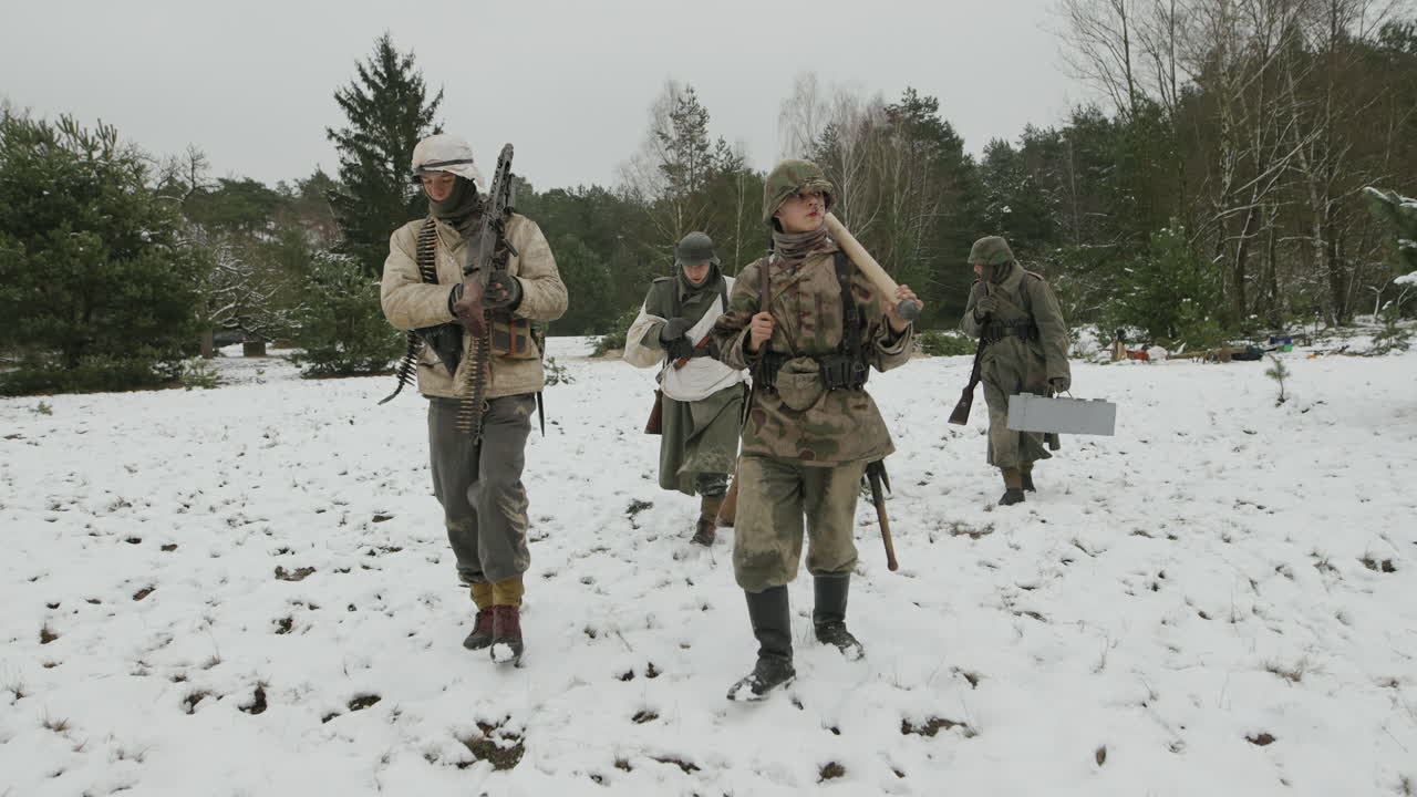 WWII Soldiers in Winter Reenactment