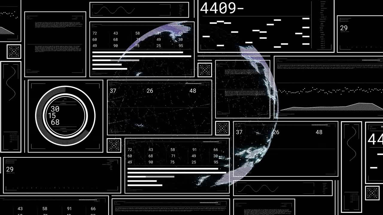 Globe appearing rotating clockwise as jet moving east, panels updating, marker pulsing for tracking