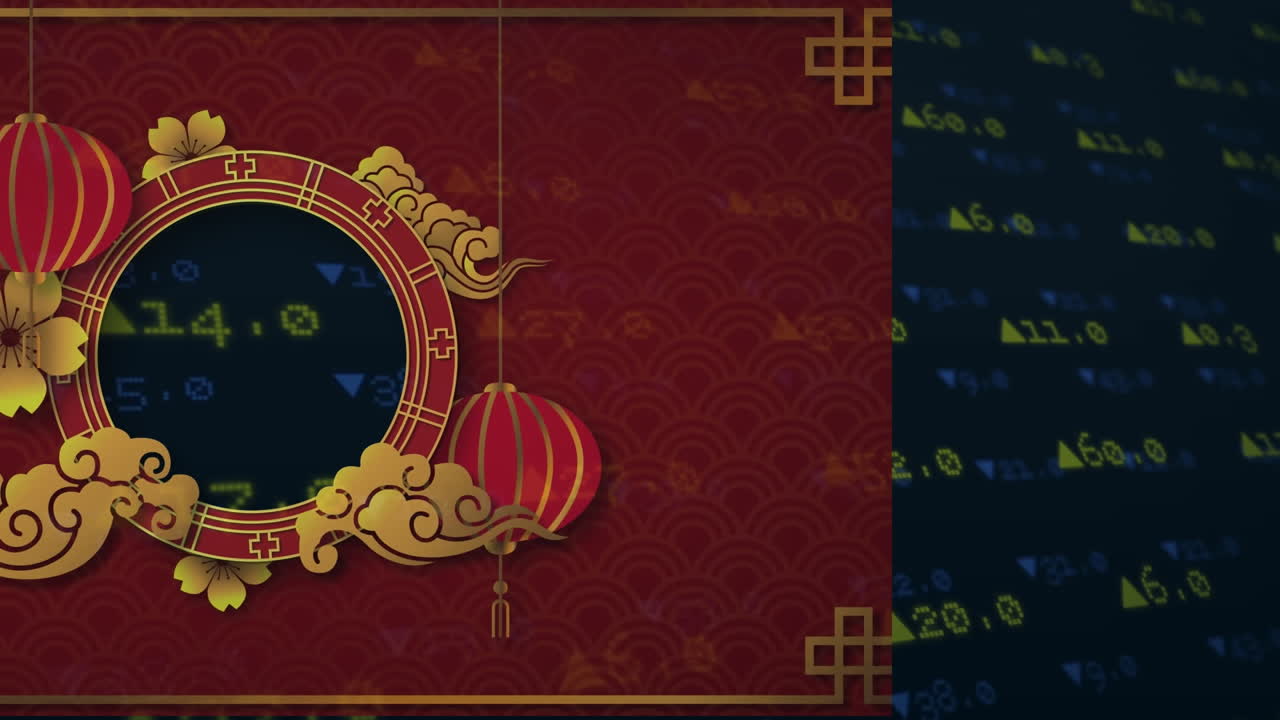 animación del fotograma girando sobre un fondo rojo durante el procesamiento de datos