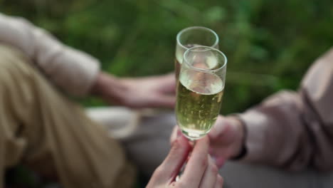 champagne glasses outdoors