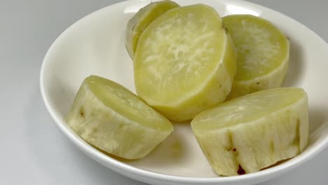 round sliced sweet potato