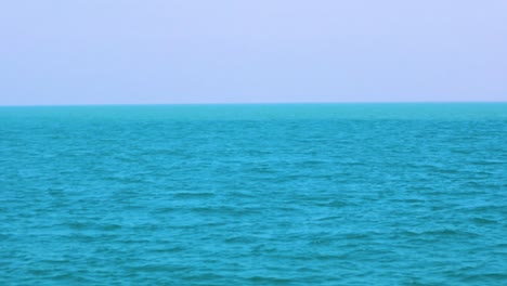 empty blue ocean with the horizon in the background