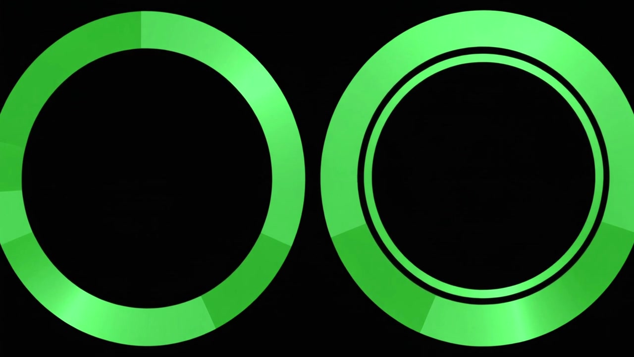 Abstract Animation of Expanding and Contracting Green Concentric Circles