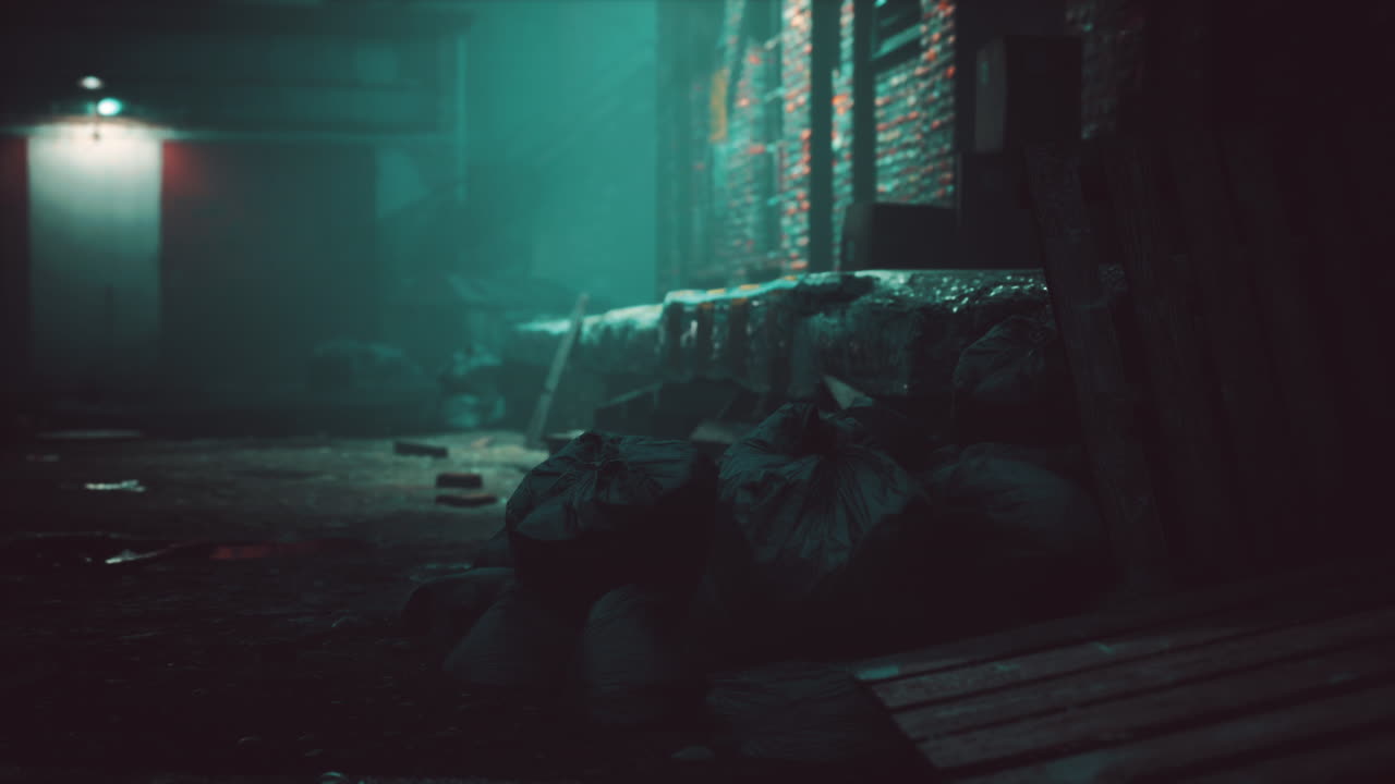 vieja fábrica de ladrillos por la noche