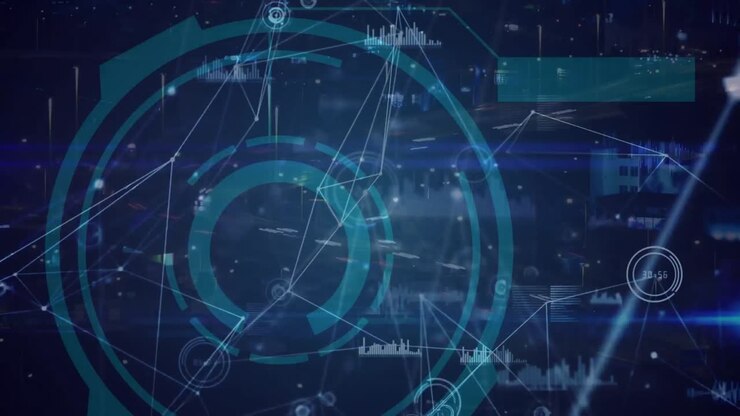 Animation of network of connections over fast traffic and scope