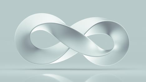 white infinity symbol seamless loop 3d render animation