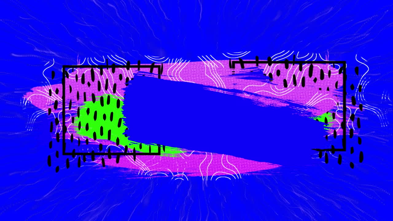 animación de formas coloridas sobre un fondo azul