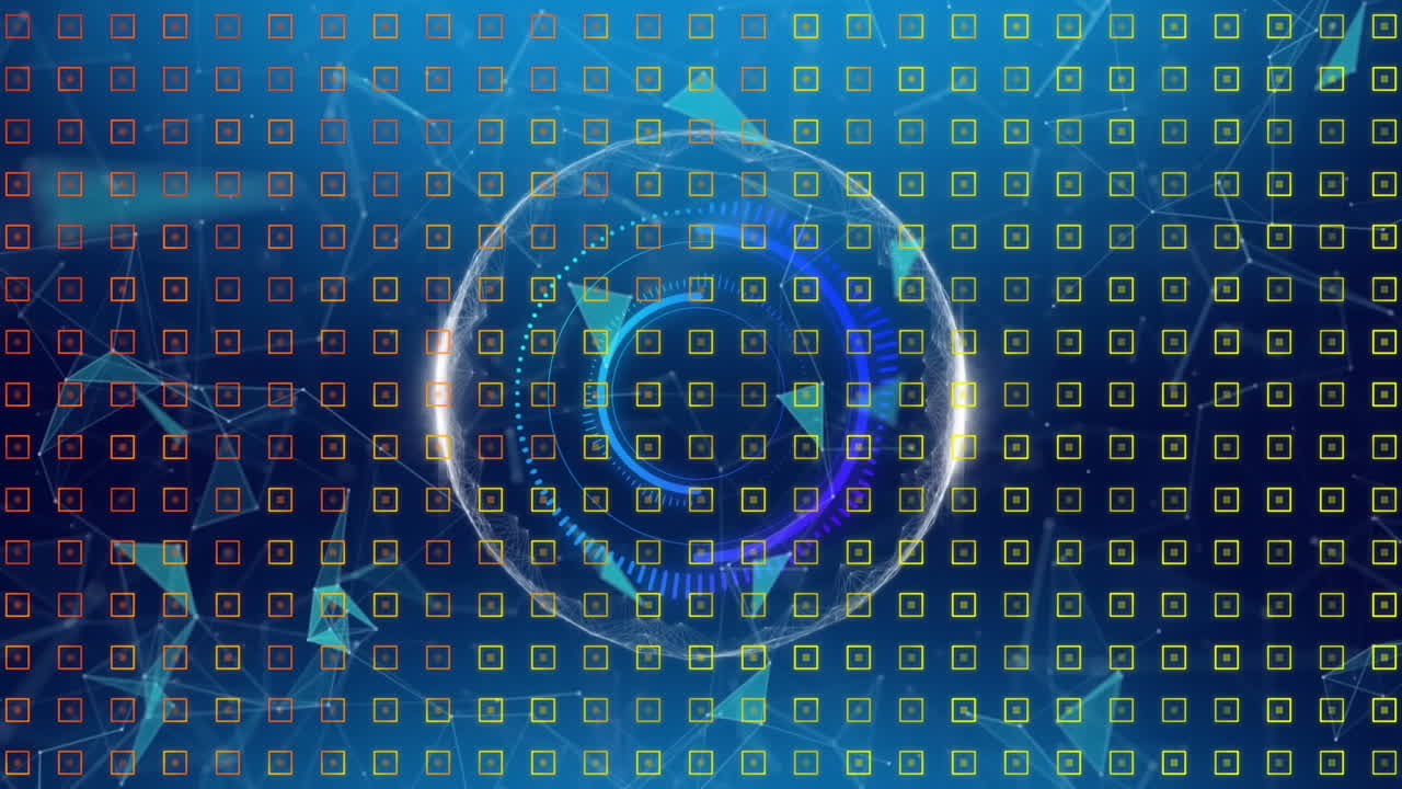 Animation of network of connections with scope scanning over pattern