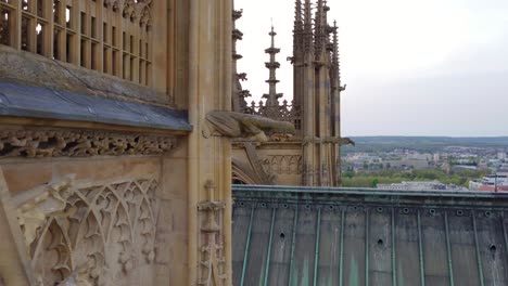 cathedrale saint-etienne de metz - metz cathedral with garrison temple in the distance in metz, france