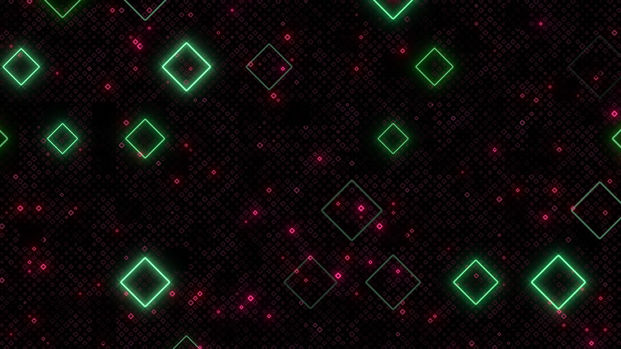 Lysande grön- och rödfärgat diamantmönster på svart bakgrund för digital design