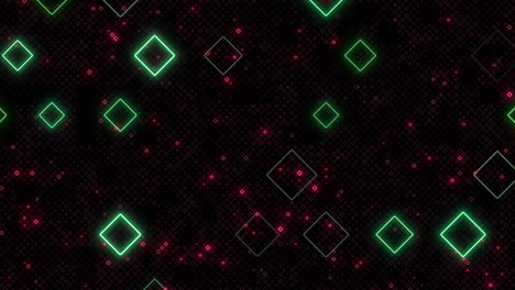 patrón de diamante verde y rojo brillante en fondo negro para diseño digital