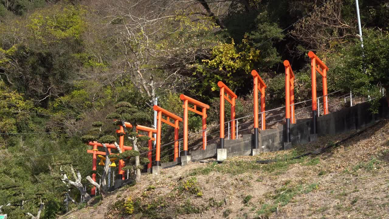 Red Torii Gates on the Mountain Trails