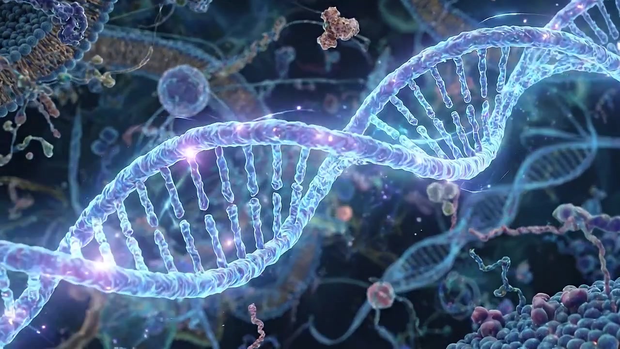 3D Animation of DNA Double Helix Structure in Cellular Environment