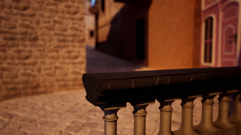 a view of a narrow street in a medieval town