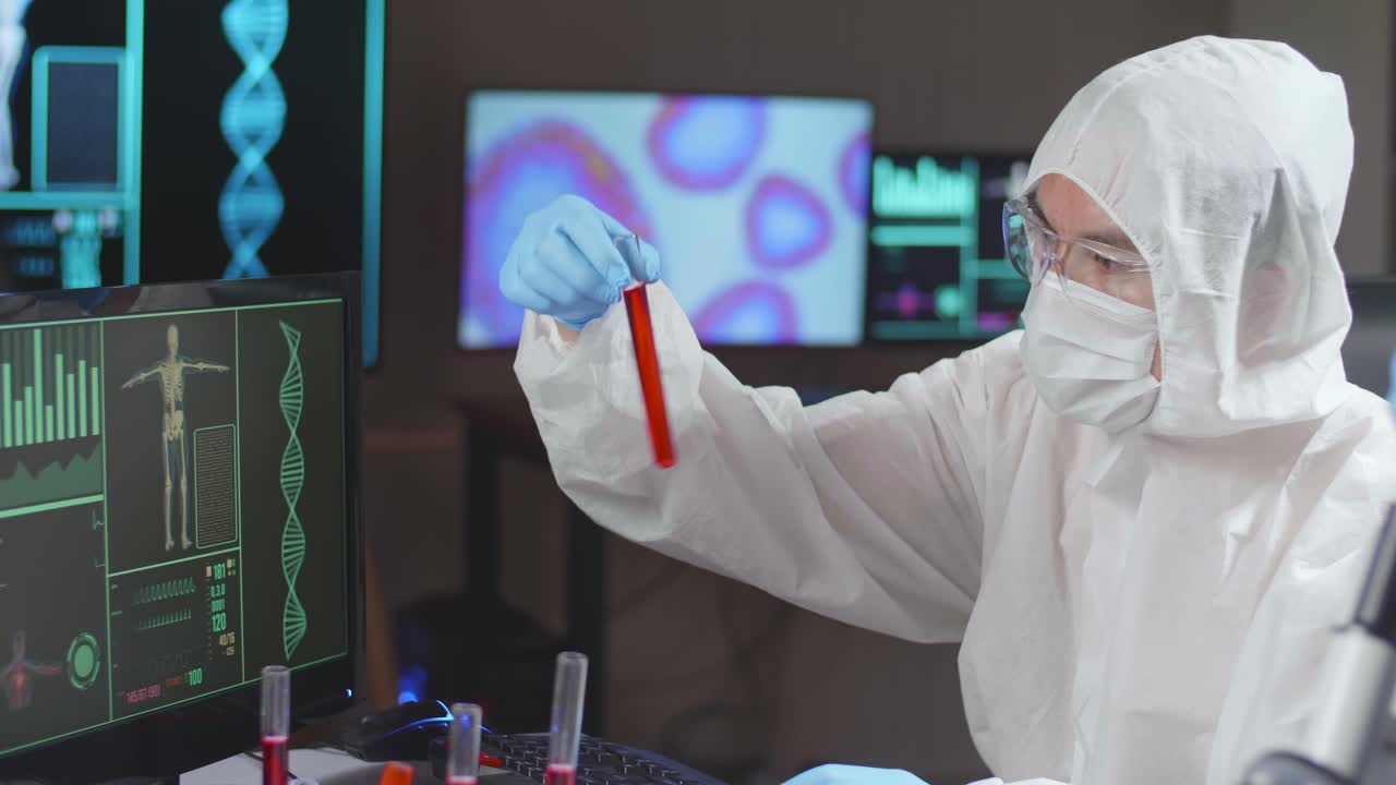 Team Of Scientists Is Working On A Vaccine In A Modern Scientific Research Laboratory. Genetic Engineer Workplace