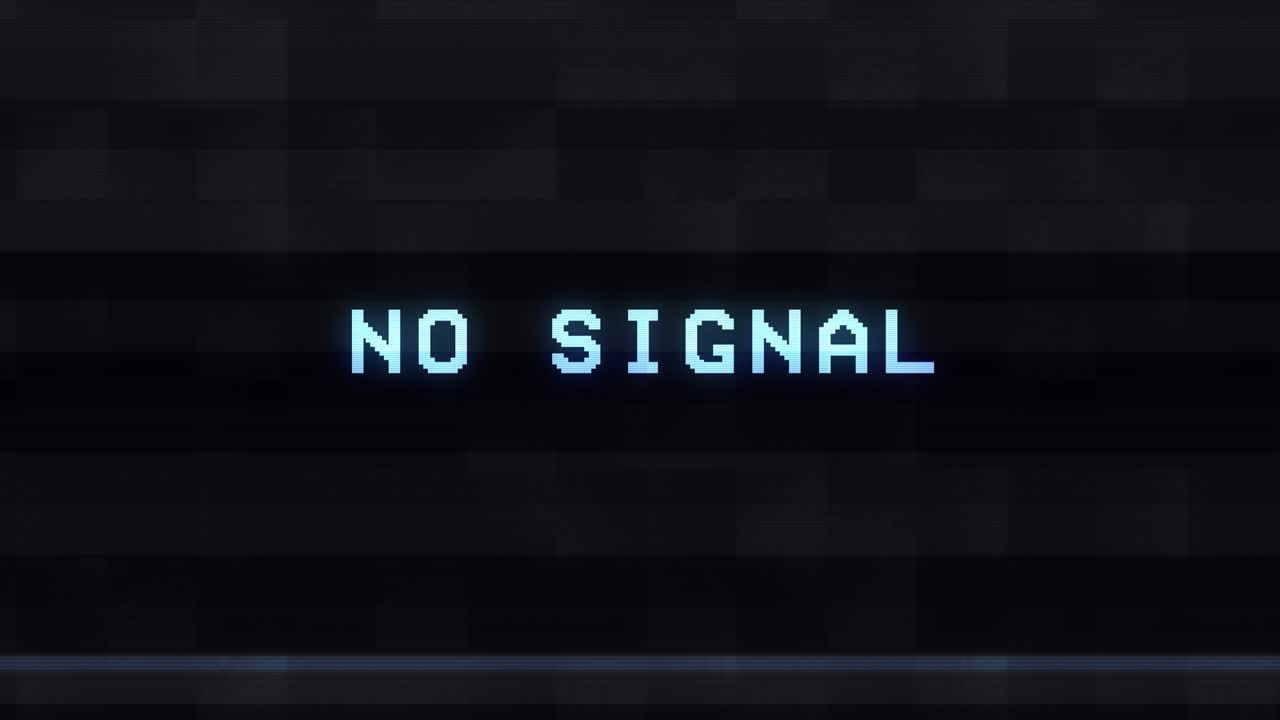No signal message with glitch effect loop animation abstract digital animation pixel noise glitch