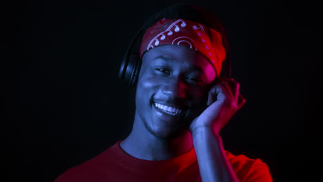 young man listening to music