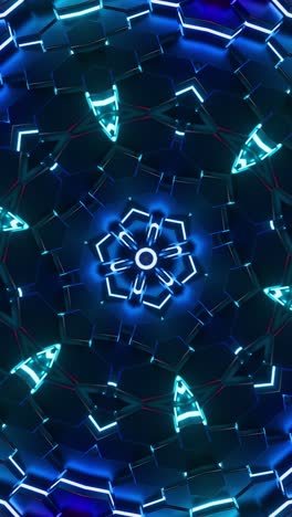 moving hexagon waves in kaleidoscope colors. looped animation vertical