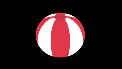 a-red-and-white-beach-ball-icon-concept-loop-animation-video-with-alpha-channel