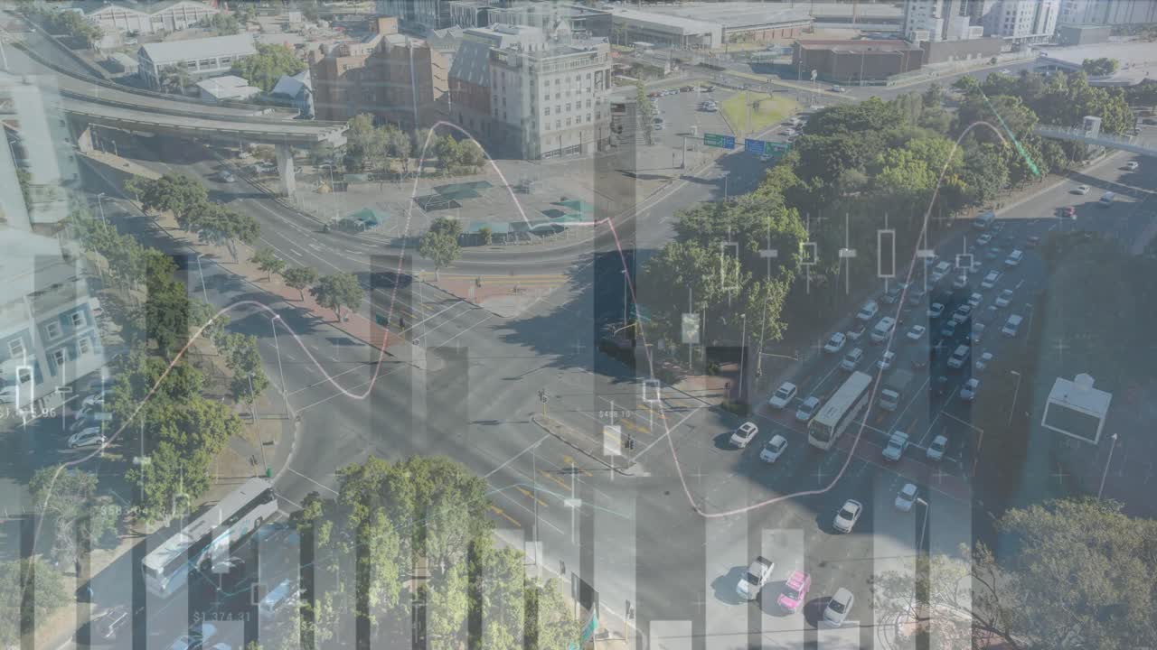 교차로 의 그래프 와 공중 전망