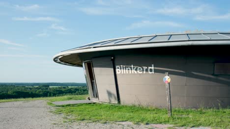 round building with scenic view