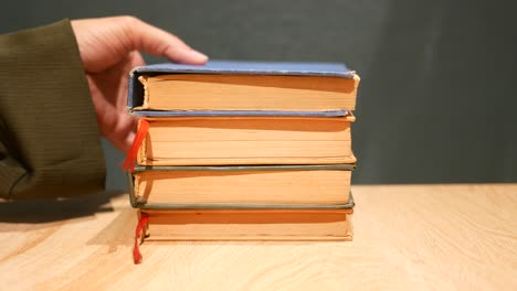 books on a table