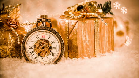 christmas pocket watch still life.