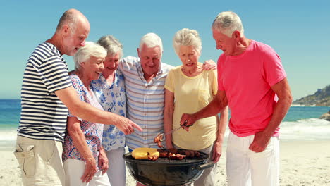 Senior-friends-having-barbecue