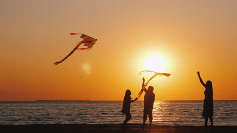 A-Young-Family-Actively-Spends-Time-Together---They-Play-Kites