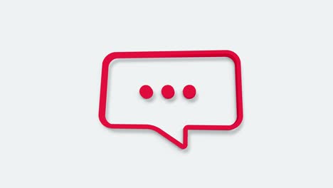 chat, speech bubble 3d icon animation on white background. 4k