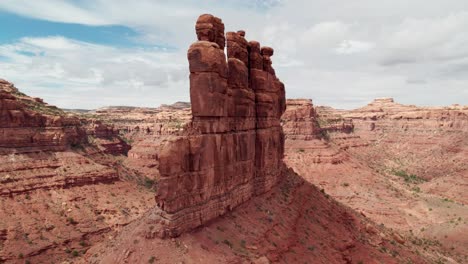 thin eroded boulders in desert