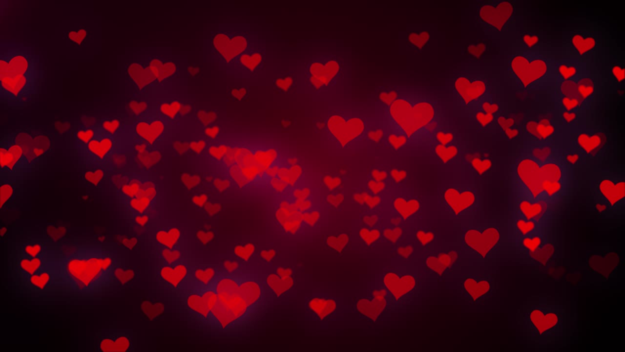 Red and white hearts over a black loop background backdrop valentines day motion background loop red
