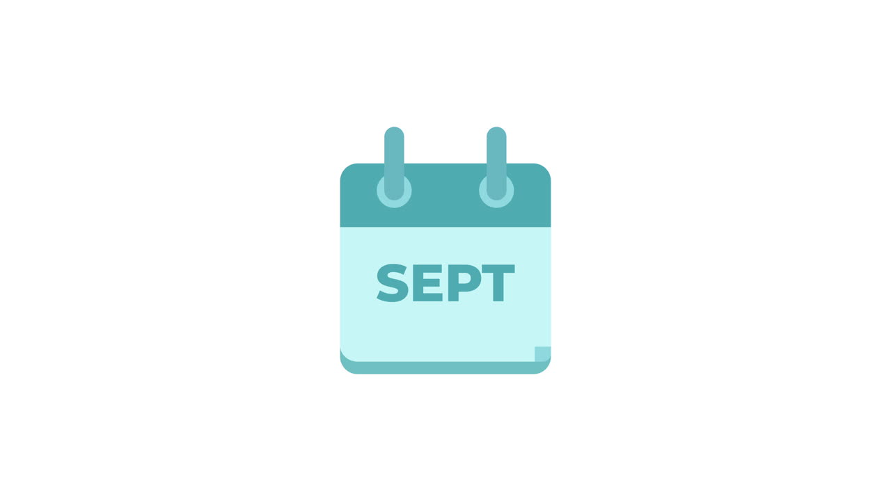 Icona del calendario animata che mostra settembre