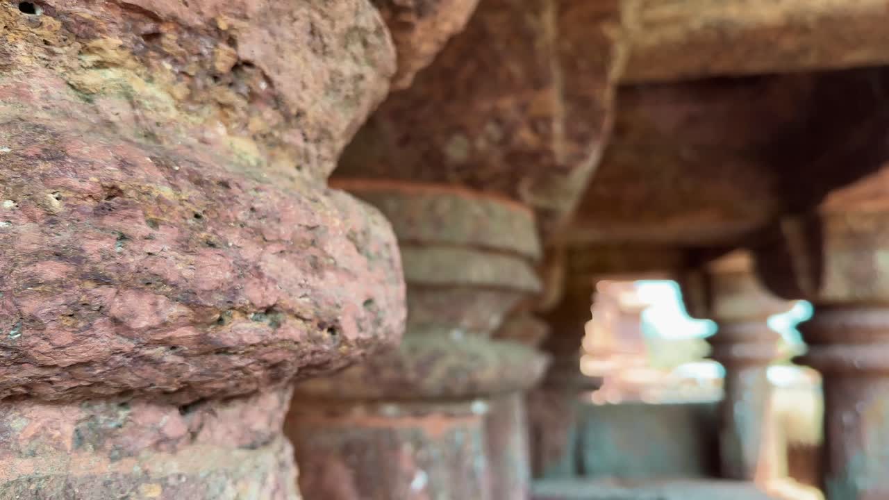 closeup of a piller from The Ancient Temples of the Kalachuri Period in Amarkantak are the most prominent old temples from the 11th century