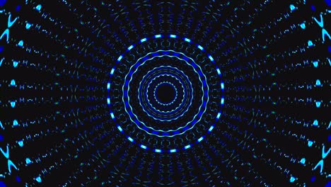 patrón de kaleidoscopio abstracto con colores rojos y azules. mandala mágica. 4k