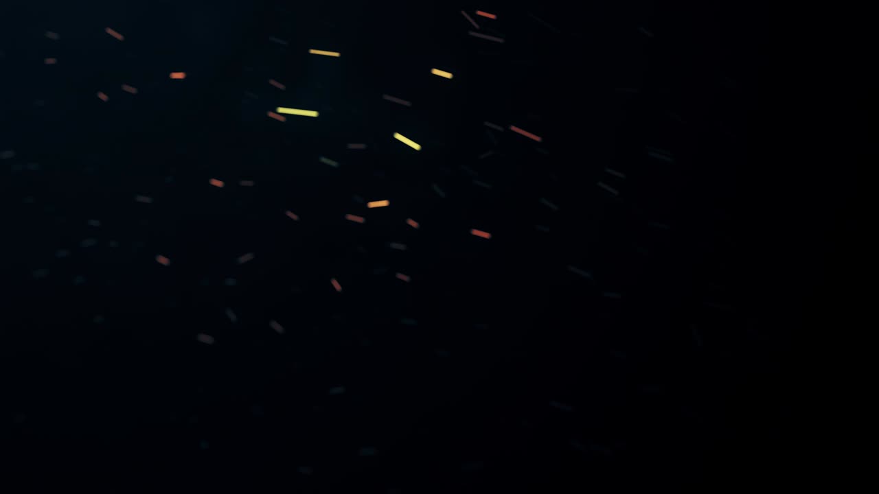 chispas de fuego voladoras con humo, animación abstracta de partículas voladoras con borrón de movimiento