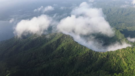 Clouds-forming-above-a-mountain-ridge-in-Tagaytay,-Philippines