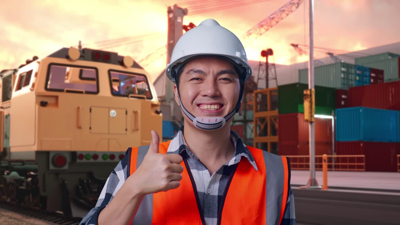 Engineer at a Port with Train