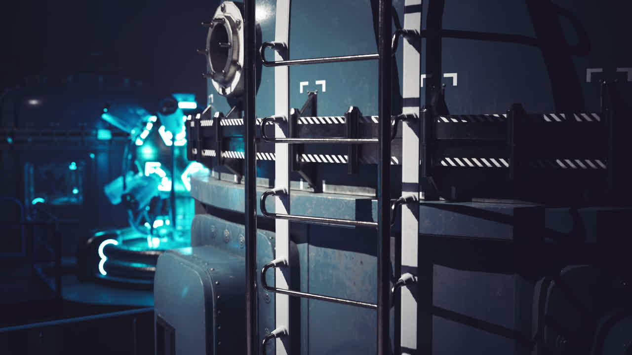 Exploring a cutting edge laboratory with advanced technology at night