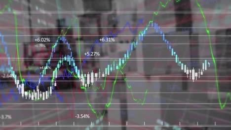 animación de las estadísticas y el procesamiento de datos financieros en el almacén