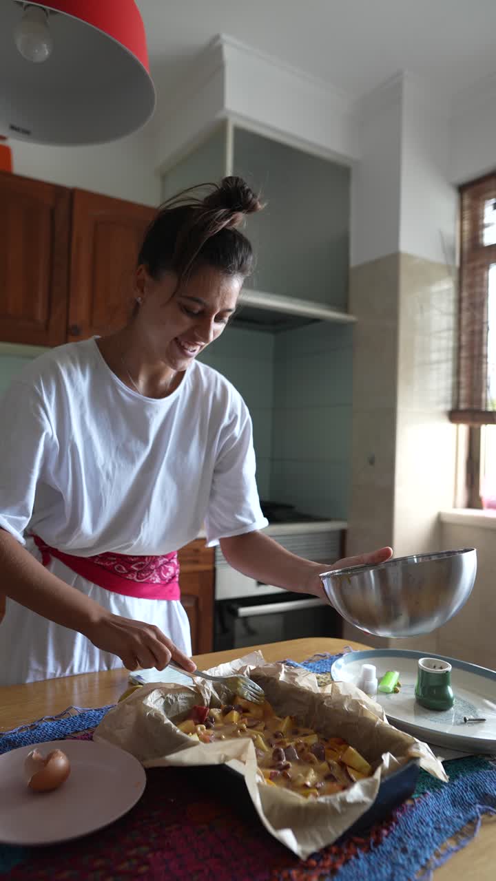 Woman Baking a Dessert in the Kitchen