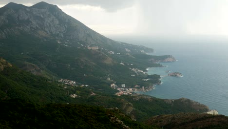 panorama from the mountain to the sea and the coast